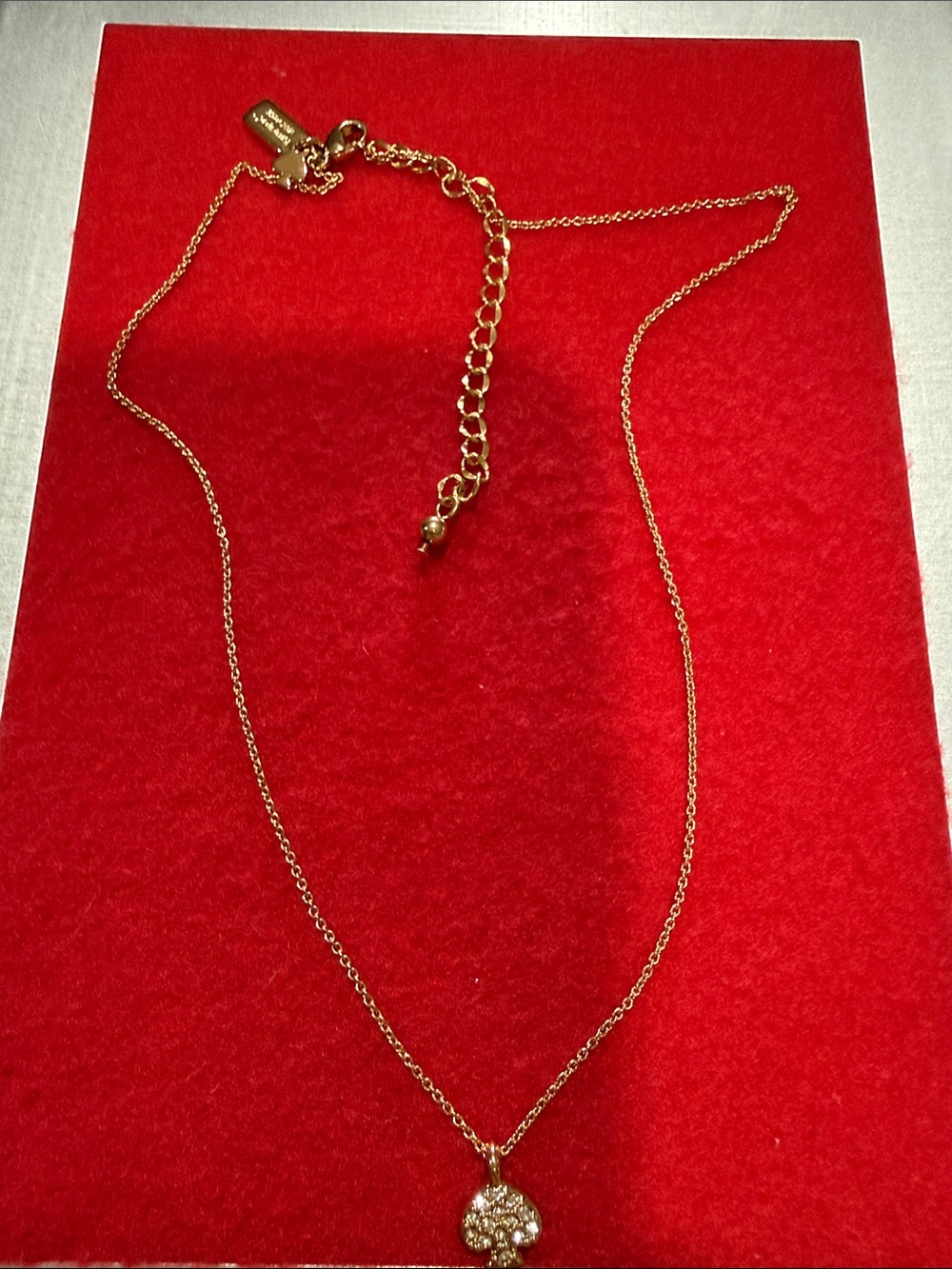 kate spade Gold Clover Pendant Necklace with Crystal Accents